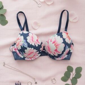 PINK Victoria Secret Floral Print Push Up Bra
